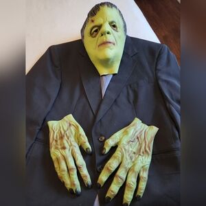Green Monster Mask and Hands with Black Suit